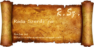 Rada Szeréna névjegykártya
