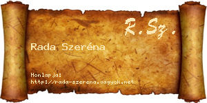 Rada Szeréna névjegykártya